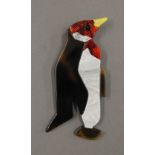A Lea Stein style brooch formed as a penguin. 8.5 cm high.