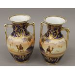 A pair of Noritake vases. 18 cm high.