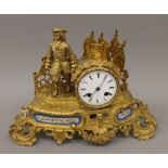 A 19th century ormolu mantle clock. 26.5 cm high.
