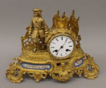 A 19th century ormolu mantle clock. 26.5 cm high.