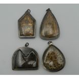 Four Eastern icon pendants. The largest 7.5 cm high.