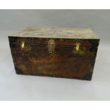 A late 19th century travelling trunk. 91 cm wide.