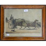 A pair of Victorian maple framed prints. 43 x 34 cm overall.