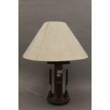 An unusual table lamp. 54 cm high overall.