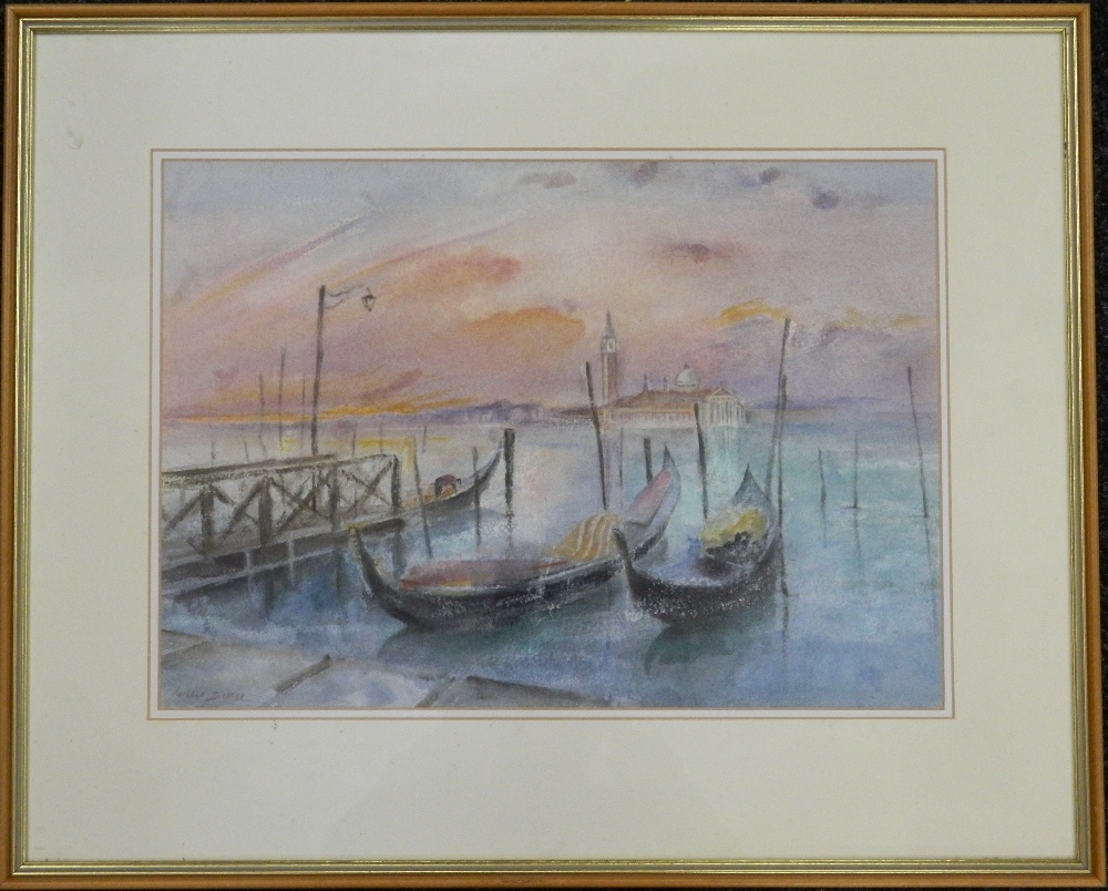 CUTHBERT T BELL, Riva Schia Voni, watercolour, framed and glazed. 49 x 35 cm.