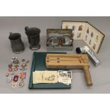 A quantity of miscellaneous items, including tankards, binoculars, etc.