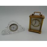 Two miniature clocks. The largest 8.5 cm high.
