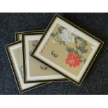 Four framed Chinese prints. Each 38.5 x 34.5 cm overall.