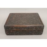 A Chinese rectangular hardwood box. 36 cm wide.