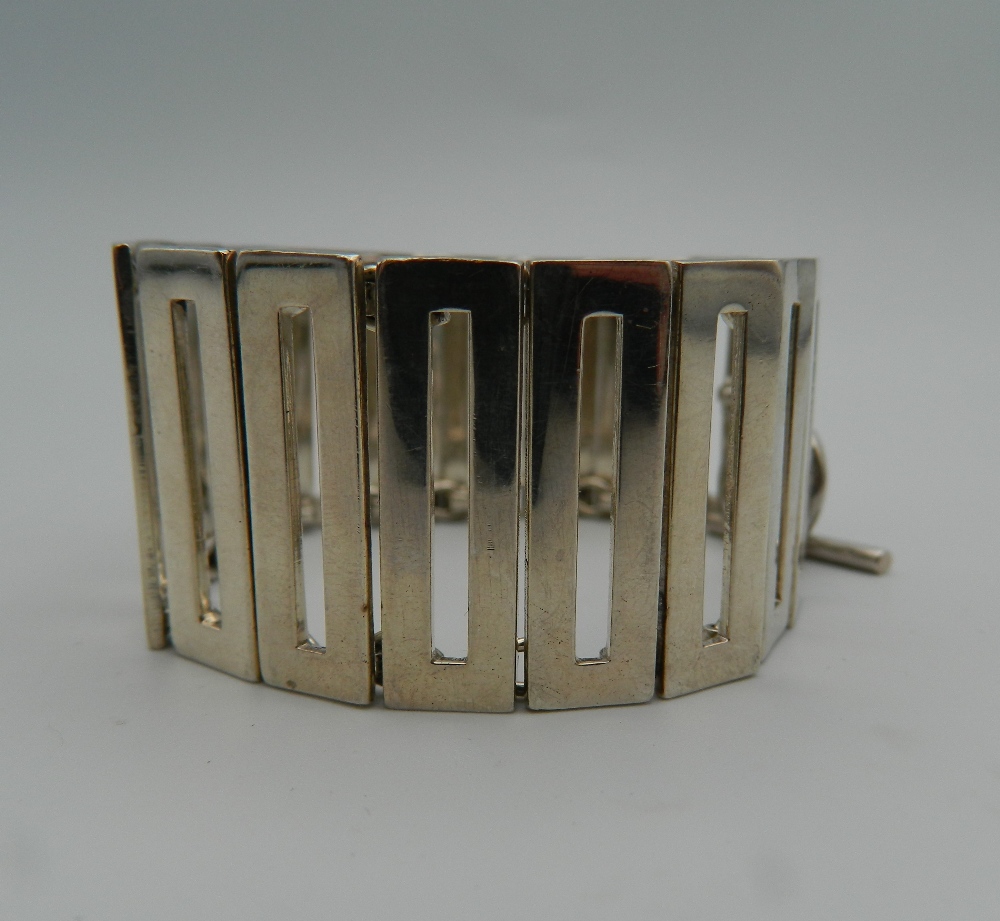 A 1960s silver bracelet. 14.5 cm long. 53.6 grammes. - Image 4 of 6