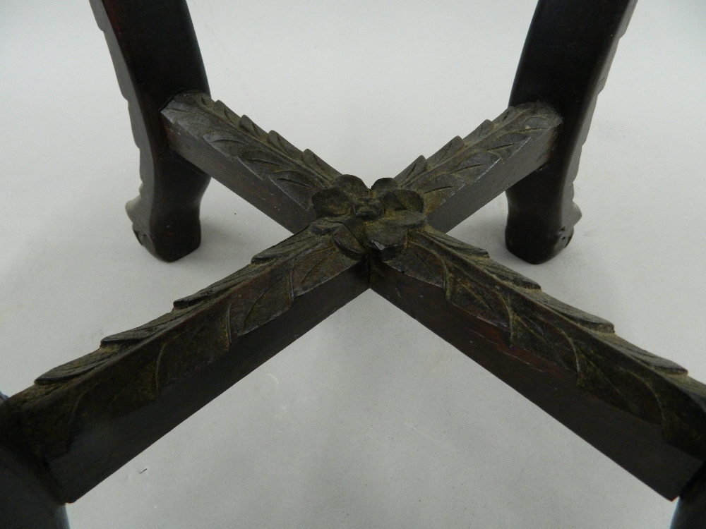 A Chinese marble topped stand. 49 cm high. - Image 4 of 5
