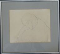 GEORGE MINNE, Portrait, pencil sketch, dated 1914, framed and glazed. 25 x 19.5 cm.