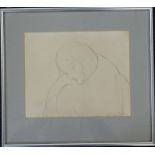 GEORGE MINNE, Portrait, pencil sketch, dated 1914, framed and glazed. 25 x 19.5 cm.