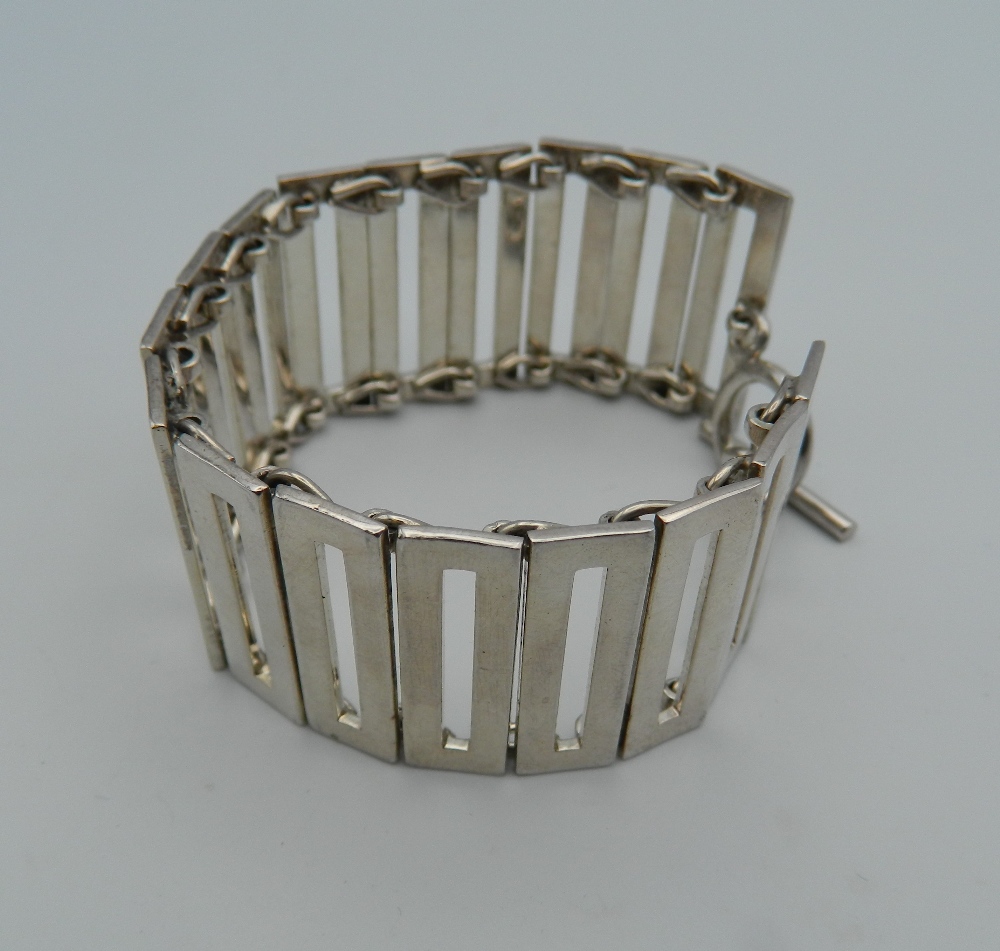 A 1960s silver bracelet. 14.5 cm long. 53.6 grammes. - Image 3 of 6