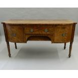 A 19th century mahogany bow front sideboard. 155.5 cm wide.