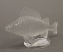 A Lalique glass model of a fish. 16 cm wide.