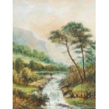 SCOTTISH SCHOOL (19th century), Fishing at Glencoe, watercolour, unsigned, framed and glazed.