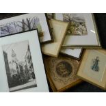 A quantity of various prints, etchings, etc.