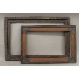 Two Chinese carved frames. The largest 58.5 x 89 cm.