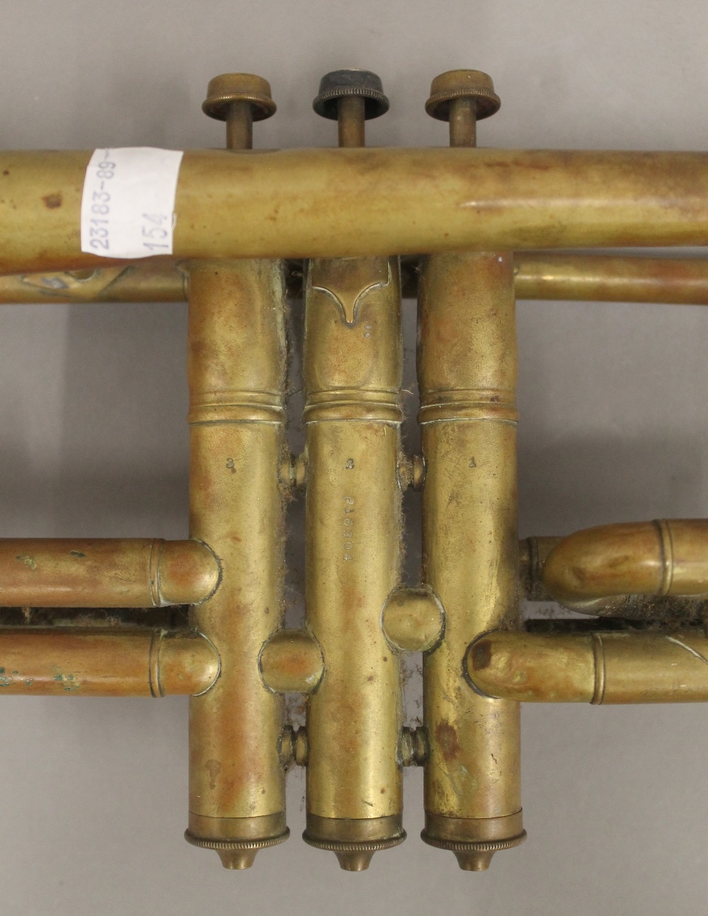 Two brass trumpets. The largest 53 cm long. - Image 9 of 12
