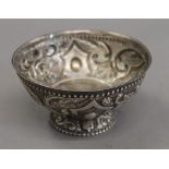 A Continental antique embossed silver footed bowl. 12 cm diameter. 126.8 grammes.