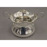 A silver Art Nouveau style sugar bowl. 11.5 cm wide. 82 grammes.