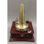 A double horn gramophone.