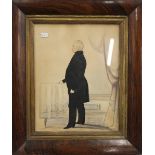 A 19th century naive watercolour of a gentleman, framed and glazed. 18.5 x 24 cm.