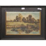 Two Victorian oil paintings, Rural Scenes, both framed. The largest 62 x 24.5 cm.