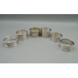 A small quantity of silver napkin rings. 98.1 grammes.