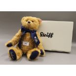 A boxed Steiff collectors bear, William. 29 cm high.