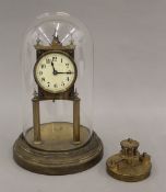 A Gustav Becker torsion anniversary clock. 27.5 cm high.