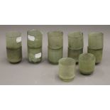 Twelve jade wine cups. Each 5.5 cm high.