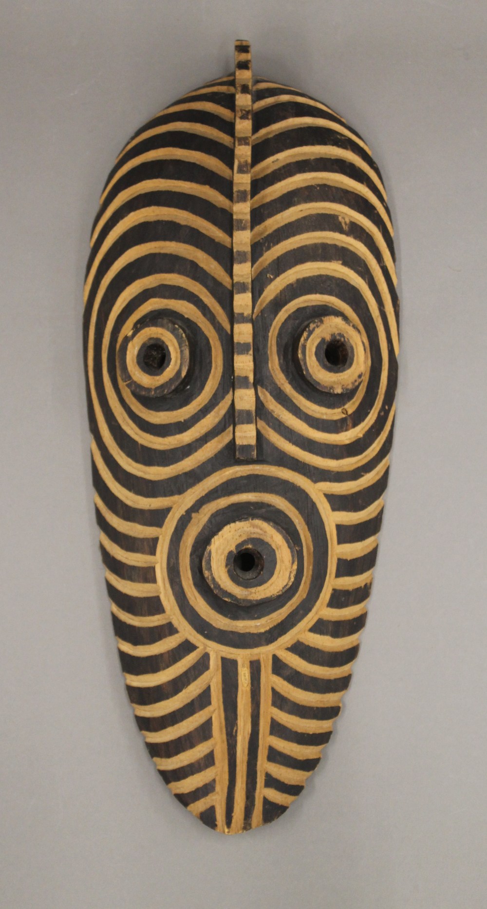 Two African carved wooden masks. The largest 45 cm high. - Image 5 of 7