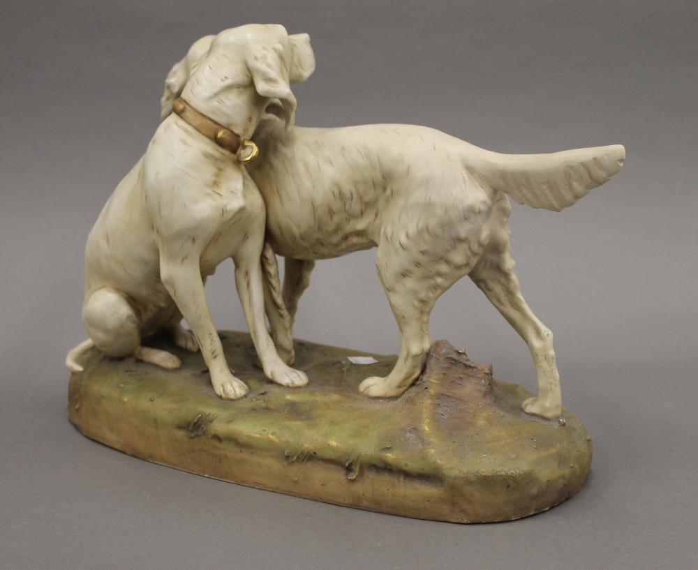 A Royal Dux porcelain model of two retrievers. 36 cm wide. - Image 3 of 7