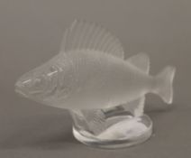 A Lalique glass model of a fish inscribed Lalique France. 16 cm wide.