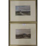 EDMUND MORISON WIMPERIS (1835-1900) British, Moorland Scenes, watercolours, a pair,