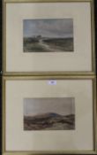 EDMUND MORISON WIMPERIS (1835-1900) British, Moorland Scenes, watercolours, a pair,