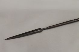 A tribal spear. 183 cm long.