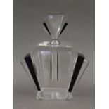 A large Art Deco style glass scent bottle. 23 cm high.