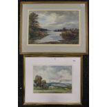 GEORGE RUSHTON (1868-1948), Sussex Landscape, watercolour; together with another watercolour,
