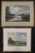 GEORGE RUSHTON (1868-1948), Sussex Landscape, watercolour; together with another watercolour,