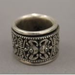 A Chinese silver archer's ring