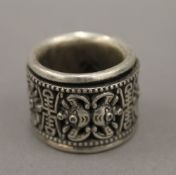 A Chinese silver archer's ring