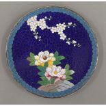 A small Chinese cloisonne dish. 12 cm diameter.
