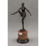 An Art Deco style bronze dancer. 47 cm high.