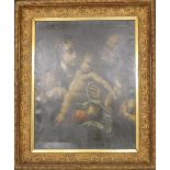 18TH/19TH CENTURY SCHOOL, The Madonna and Child with Cherub Kissing his Hand, oil on canvas, framed.