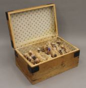 A box of 19th century Company figures. The largest 9 cm high.