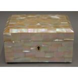 An early 20th century mother-of-pearl box.