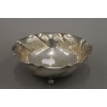 A French silver bowl, marked and inscribed to the underside. 14 cm diameter. 4.3 troy ounces.